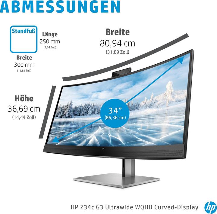 Actual product image HP Z34c G3 (3440 x 1440 pixels, 34")