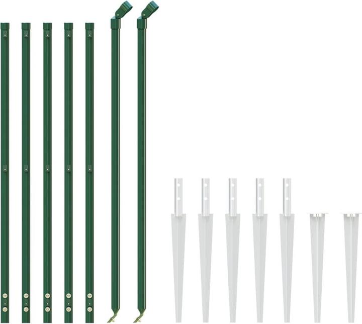 Image du produit VidaXL Clôture grillagée avec douilles de sol Clôture grillagée de jardin Vert