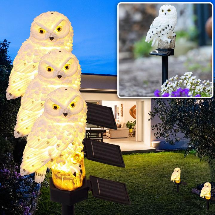 Produktbild Casativo 3er-Set LED Solar-Eule Solar Gartenleuchte