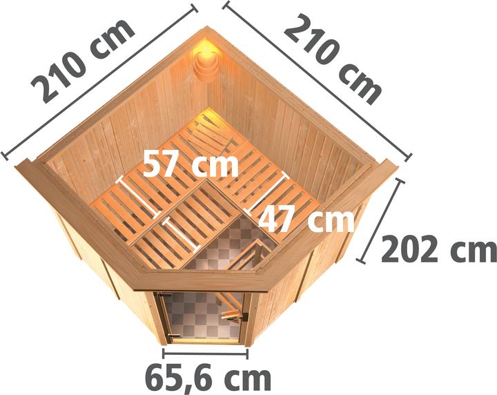 Produktbild Karibu Jarin mit Dachkranz (9 KW Bio externe Steuerung)