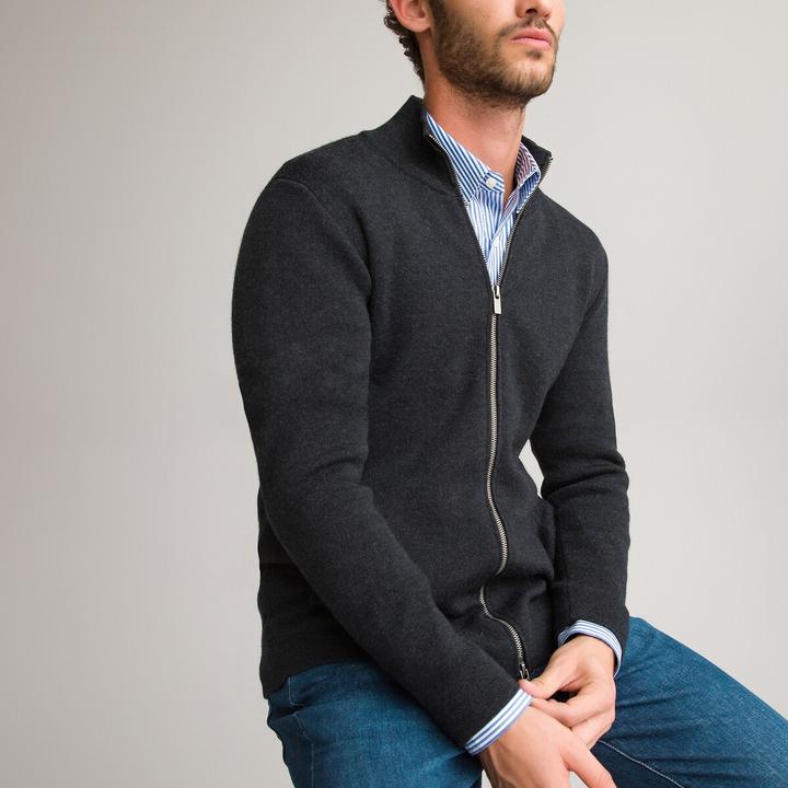Immagine prodotto La Redoute Collections Cardigan in lana merino con cerniera (S)