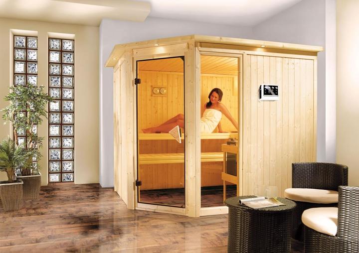 Actual product image Karibu Fiona 3 with roof rim (9 KW Bio external control)