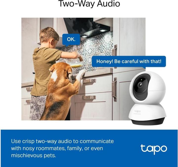 Produktbild TP-Link Tapo C220 4MP 360°-WLAN-Kamera MicroSD (2560 x 1440 Pixels)