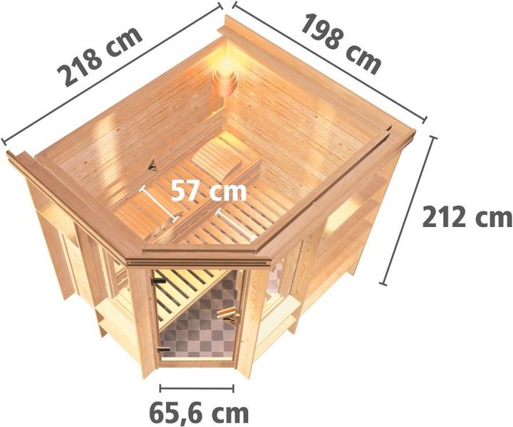 Produktbild Karibu Cortona mit Dachkranz (9 KW Bio externe Steuerung)