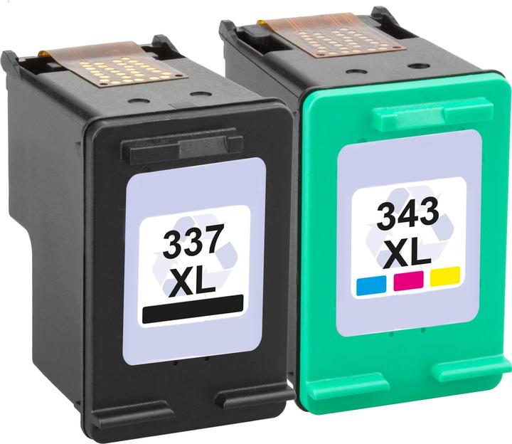 Immagine prodotto Plutoos Cartucce HP 337 XL HP 343XL compatibili, set di 2 BK+CL (FC, CL)