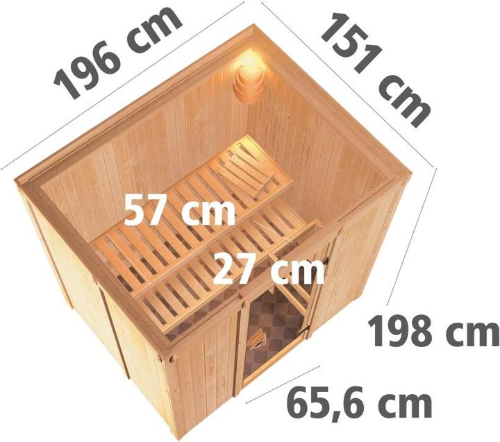 Actual product image Karibu Fanja without roof rim (Plug & Play 3,6 KW - Bio external control)