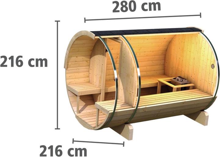 Immagine prodotto Karibu Sauna a barile 2 (9 KW di controllo esterno)