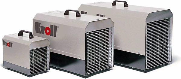 Actual product image Kroll Electric heater, air flow rate 960 m³/h, CEE, with thermostat connection, LxWxH (18000 W)