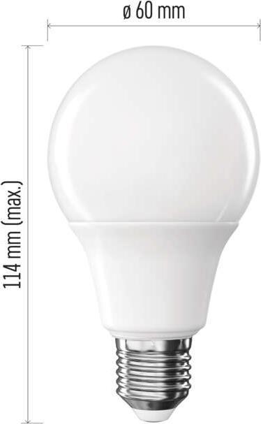 Image du produit Emos Lampe LED Basic A60 / E27 / 12,4 W (75 W) / 1055 lm / Blanc neutre (E27, 12.40 W, 1055 lm, 1 x, F)