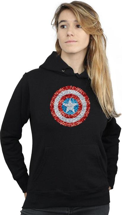 Image du produit - Sweat à capuche CAPTAIN AMERICA PIXELATED SHIELD - Femme (M)
