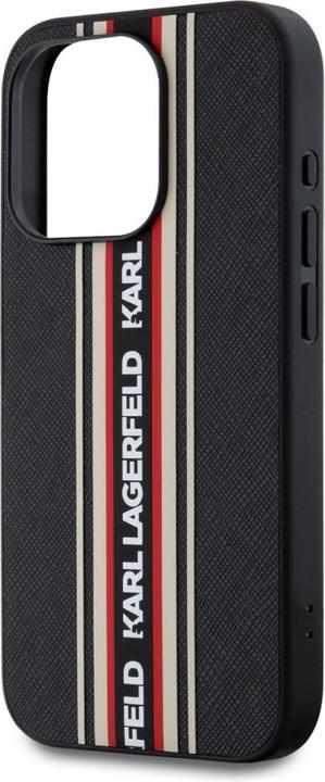 Actual product image Karl Lagerfeld Case Saffiano Athleisure Stripes Cord for iPhone 15 Pro Max red (Apple iPhone 15 Pro Max)
