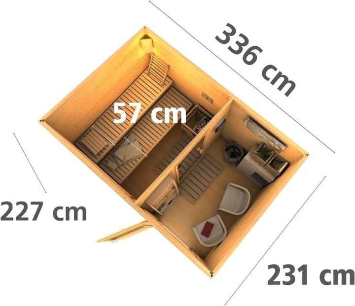 Immagine prodotto Karibu Skrollan 2 con anticamera (9 KW di controllo esterno)
