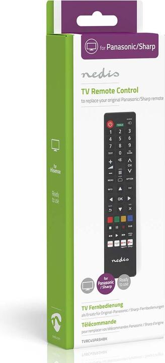 Produktbild Nedis Ersatz Fernbedienung | Passend für: Panasonic / Sharp | Vorprogrammiert | 1 Gerät | Amazon Pri (Gerätespezifische Fernbedienung, Infrarot)
