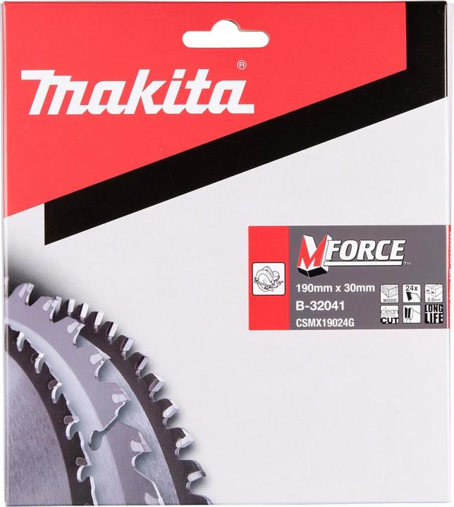 Actual product image Makita M-FORCE circular saw blade 190x30x