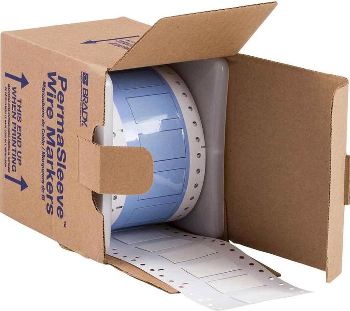 Actual product image Brady PS-500-150-WT-S-2, B-342, Permasleeve, heat-shrinkable polyolefin, white, 19.05x 21.62mm, for (500 x)