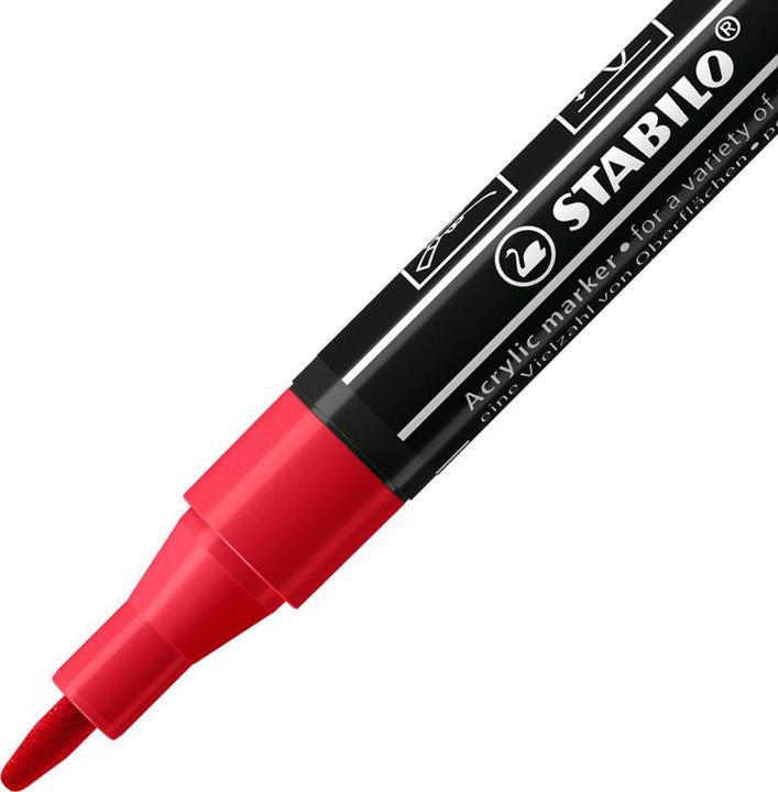 Produktbild STABILO FREE Acrylic Acrylmaker (Turquoise, Yellow, Blue, Black, Red, 2 mm, 5 x)