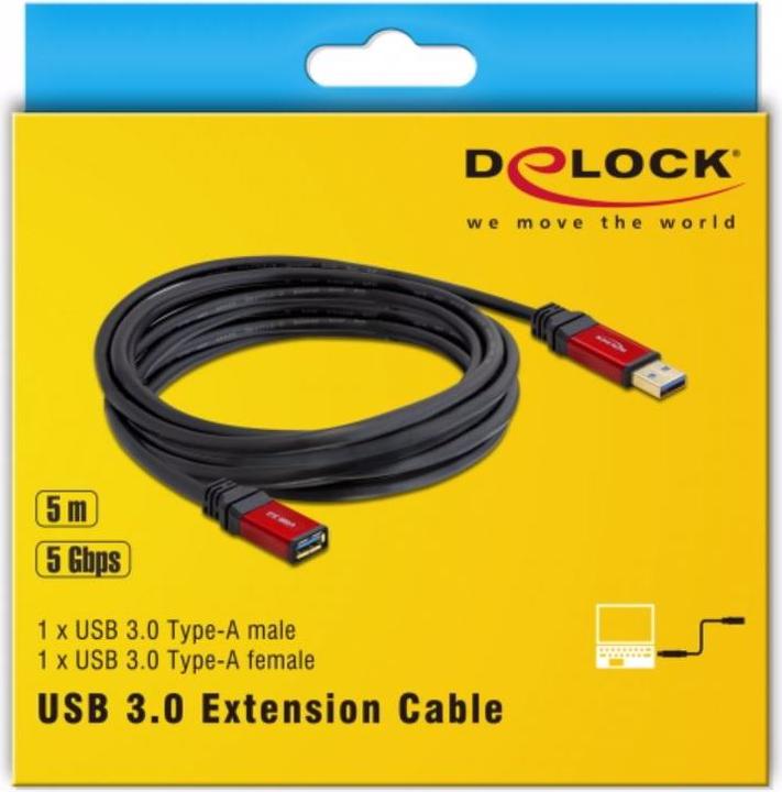 Actual product image Delock USB-A-USB-A extension cable (5 m, USB 3.0)