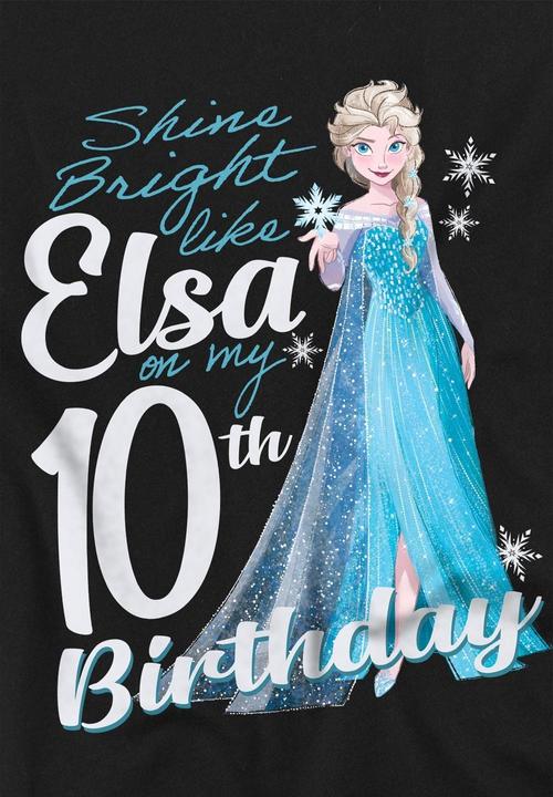 Immagine prodotto Disney Frozen Bright Like Elsa Maglietta 10° Compleanno Bambini (152, 158)