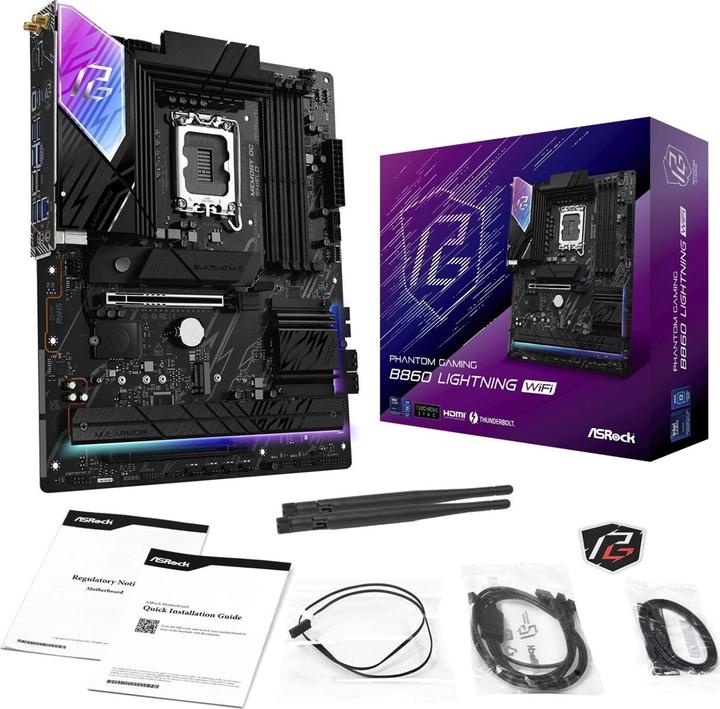 Actual product image AsRock B860 Lightning WiFi DDR5 S retail (LGA 1851, Intel B860, ATX)
