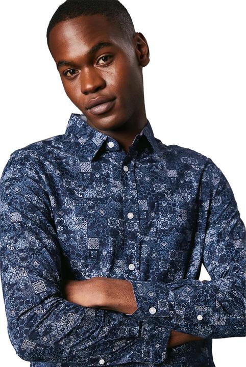 Actual product image Universal Textiles Mens Patchwork Long-Sleeved Shirt (XL)