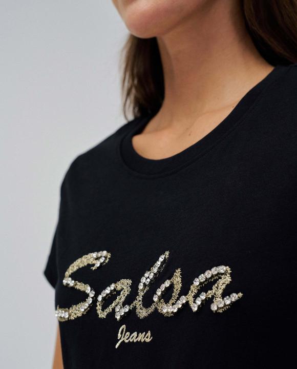 Actual product image Salsa Jeans T-Shirt Lurex Embroidery Branding T-Shirt (XS)