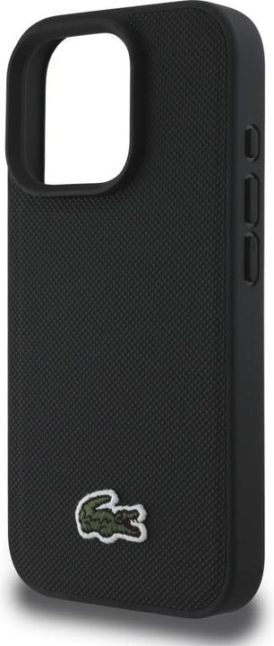 Actual product image Lacoste Case Iconic Petit Pique Crossbody Cord MagSafe for iPhone 16 Pro black