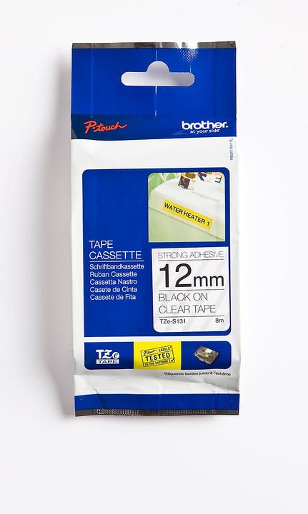 Produktbild Brother TZE-S131 schwarz auf transparent (1.20 cm, Schwarz, Transparent)
