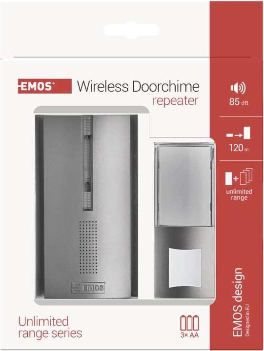 Actual product image Emos Wireless Doorbell P5763, powered by 3x AA, unlimited range (Funk)