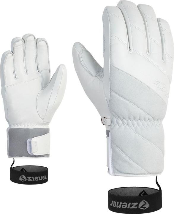 Ziener Alpine Damen Ski Handschuhe Leder KUMA weiss - 6 (6)