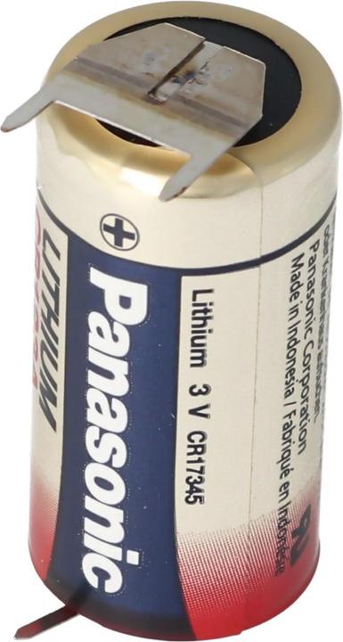 Produktbild Panasonic Batterie CR123A mit 3er Printanschluss 2er Print + 1er Print - Kontakten (1 Stk., CR123A, 1600 mAh)