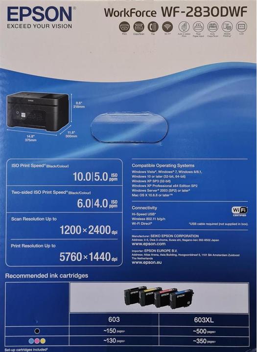 Immagine prodotto Epson WorkForce WF-2830DWF (Inchiostro, Colore)