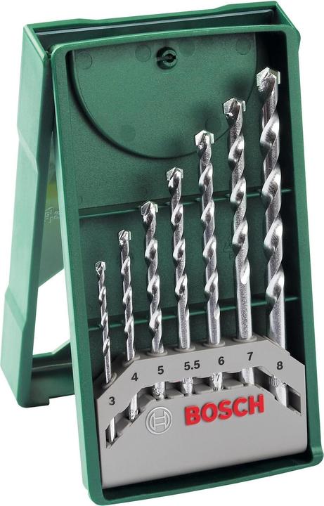 Bosch Zubehör Mini-X-Line Steinbohrer-Set, 7-teilig (5 mm, 6 mm, 7 mm, 8 mm, 4 mm, 3 mm, 5.5 mm)