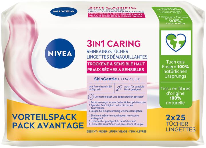 Image du produit NIVEA 3in1 Lingettes nettoyantes traitantes DUO (Chiffons de nettoyage)