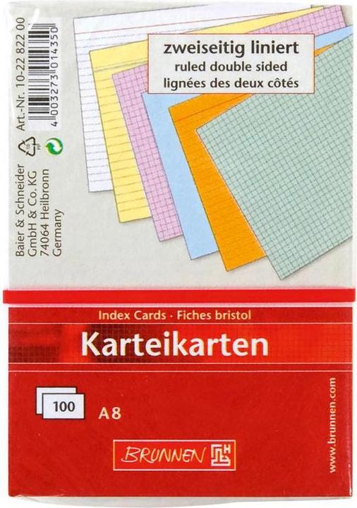 Actual product image Index cards (A8, 180 g/m², 100 x)