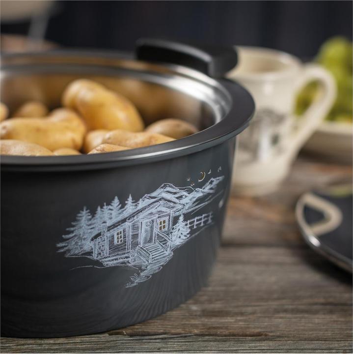 Actual product image Kuhn Rikon HOTPAN® serving casserole grey with Chalet 2.0 L · Ø 18 cm (18 cm, Pot, Stainless steel)