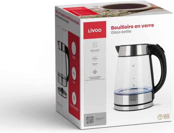 Produktbild Livoo Glaswasserkocher (1.70 l, EU-Stecker)