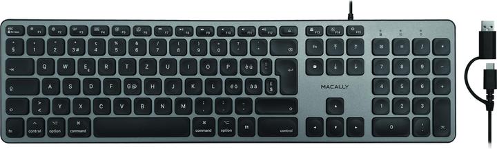 Produktbild Macally UCZKEYHUB Tastatur mit CH Layout - Elegante (CH, Kabelgebunden)
