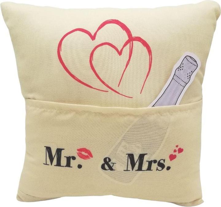 Image du produit Hergo Creation Coussin 25x25 cm avec poche Mr.& Mrs.8936 (25 x 25 cm)