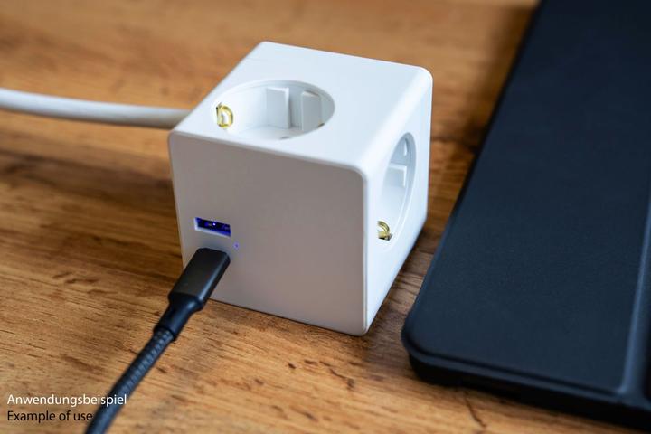 Produktbild Kabelmeister Steckdosenwürfel 3-fach USB-C USB-A, weiss, 3m (3 x, USB-A, USB-C, 3 m)