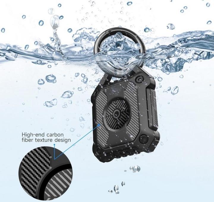 Actual product image Screenguard Apple Airtag Rugged Waterproof Case with key ring