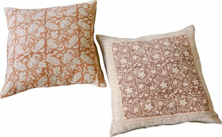 Produktbild Loberon Kissenhülle 2er Set Squivel braun/leinen (50 x 50 cm)