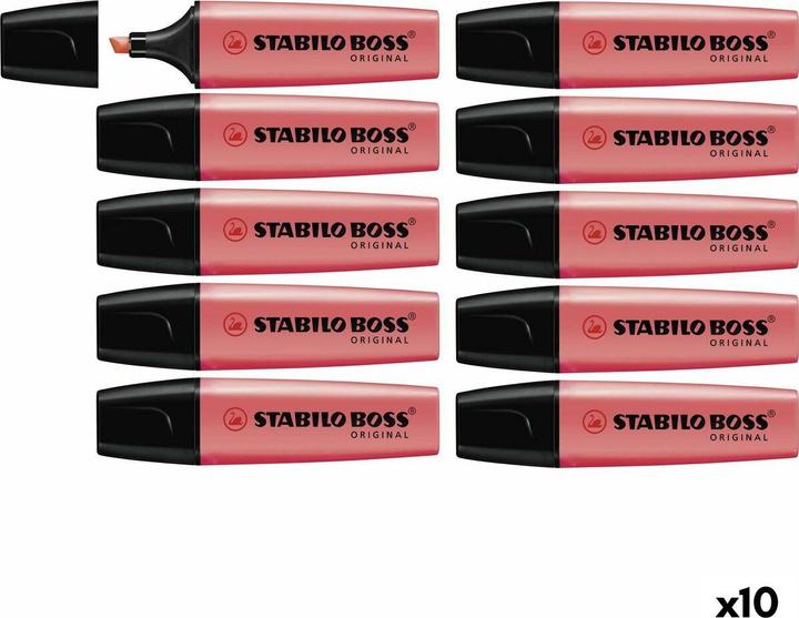 Produktbild STABILO Leuchtmarker rot, 10er Karton (Rot, 5 mm, 10 x)