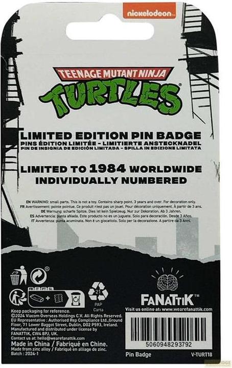 Actual product image Fanattik Teenage Mutant Ninja Turtles pin badge 40th Anniversary Limited Edition