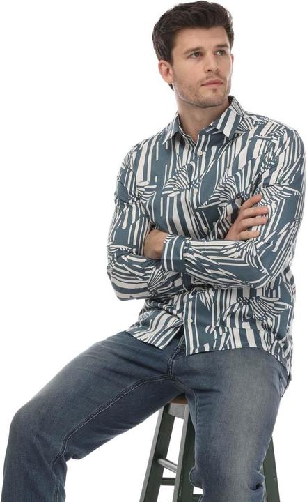 Actual product image Ted Baker Mens Chorley Butterfly Stripe Shirt (S)