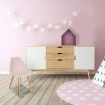 Actual product image Home Deco Kids Scandinavian chair with pink shell (High chair)