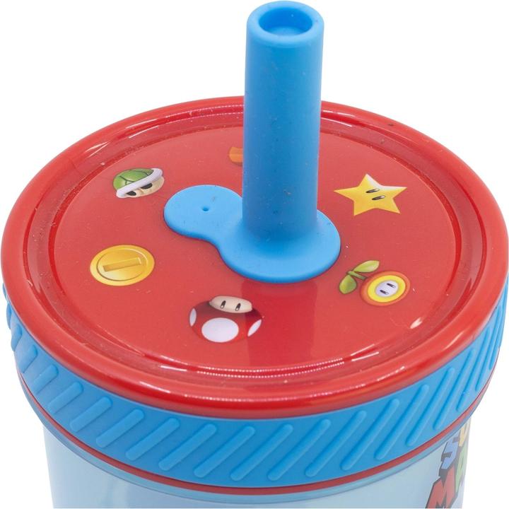 Produktbild Stor Super Mario "Fun Emotions" - Drop Safe - Auslaufsicherer Becher mit Silikonstrohhalm (370 ml)