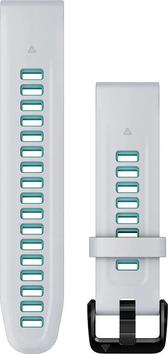 Produktbild Garmin Silikonarmband, Quickfit, 20mm, white/aqua (20 mm, Kunststoff, QuickFit)