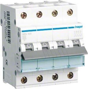 Hager Circuit breaker 3p+N, B-20A, 6kA MBN620