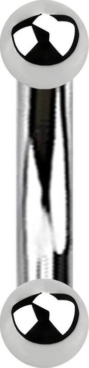 Produktbild Star Piercing Banane Innengewinde silber mit zwei Kugeln (Chirurgenstahl 316L)