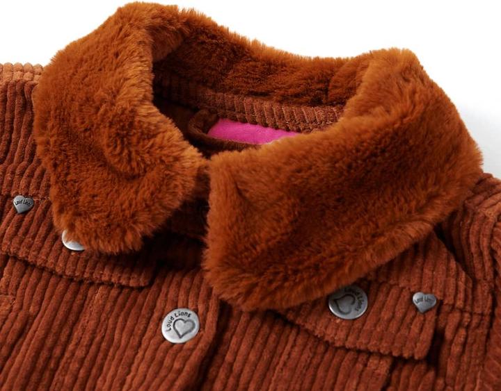 Actual product image VidaXL Children's jacket corduroy cognac 104,Outer material: corduroy (100 (104)